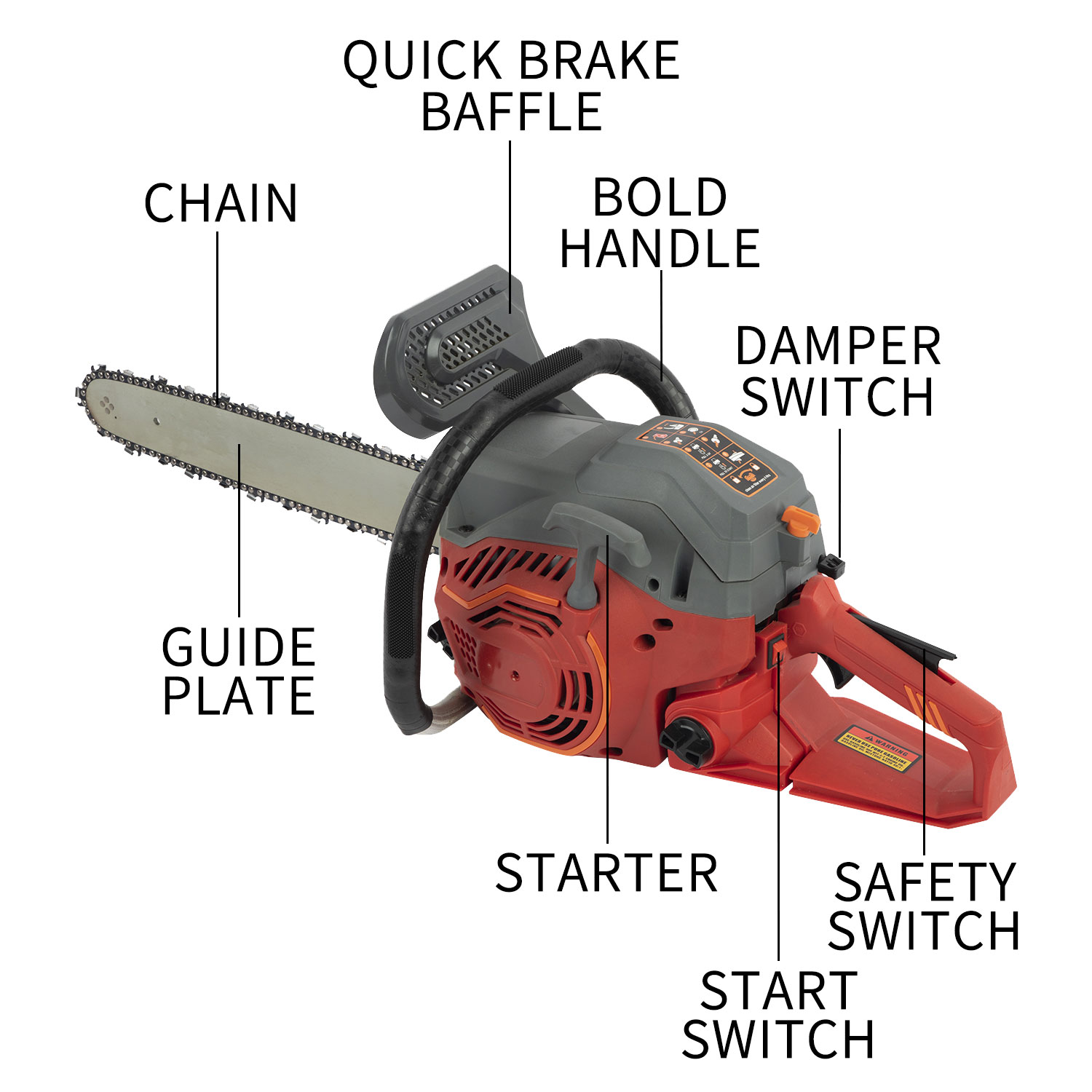 Factory New Design Wood Cutting Machine 25cc to 58cc Power Petrol Hand Chainsaw Diamond Gasoline